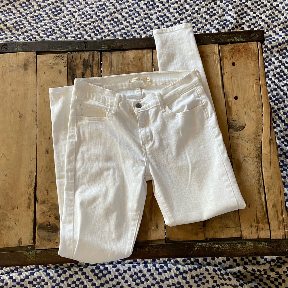 710 Skinny jeans | White ripper denim | size 29